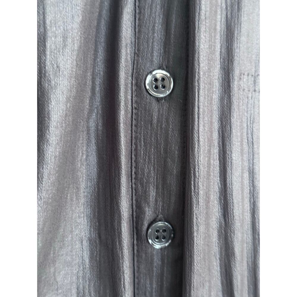 BCBGMAXAZRIA bcbg olive green lightweight semi sheer Olina button front dress - Picture 8 of 11